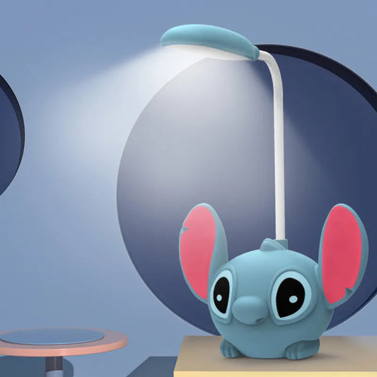 Luminária de Mesa Lilo & Stitch, com apontador, Luz noturna ideal para lér livros a noite