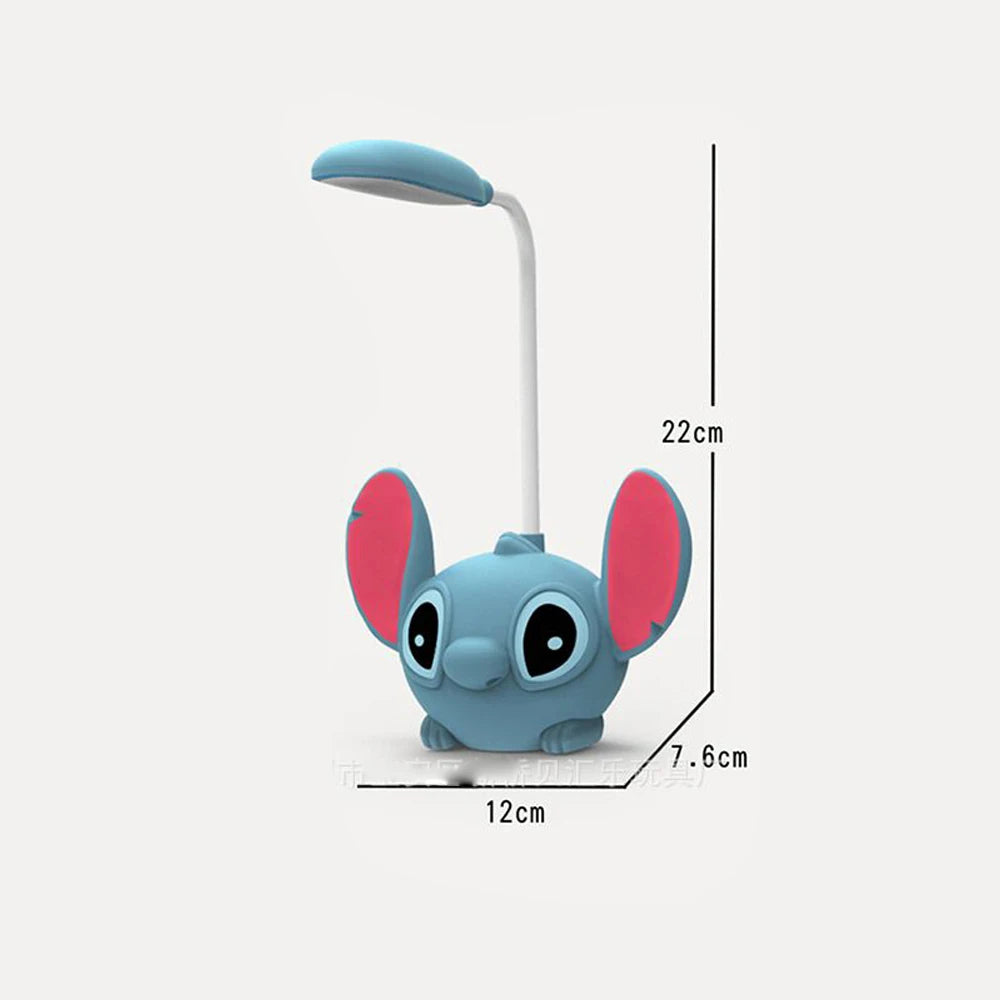 Luminária de Mesa Lilo & Stitch, com apontador, Luz noturna ideal para lér livros a noite